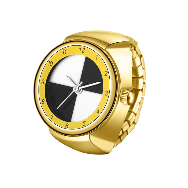 Lancardo Elastic Band Finger Watch: Novel Checkerboard Dial Quartz Cool