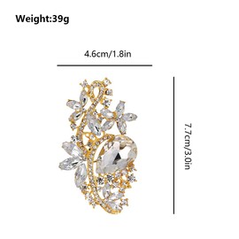 FAIRYGATE Anti Exposure Fixed Brooches Crystal Diamond Shape Corsage Brooch in Gold Lapel Pin Dress Suit Clothes Accessories Boutonniere Ideas Gift B2227