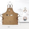 Chef's apron, men's and women's canvas apron with 3 pockets