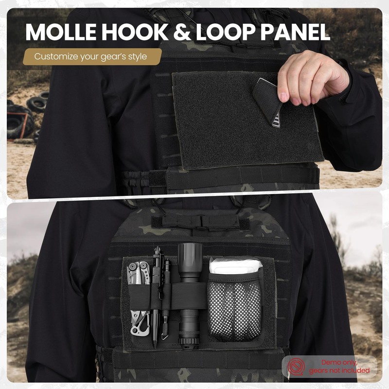 MOLLE Patch Panel Mounting Placard Platform, Hook & Loop Panel