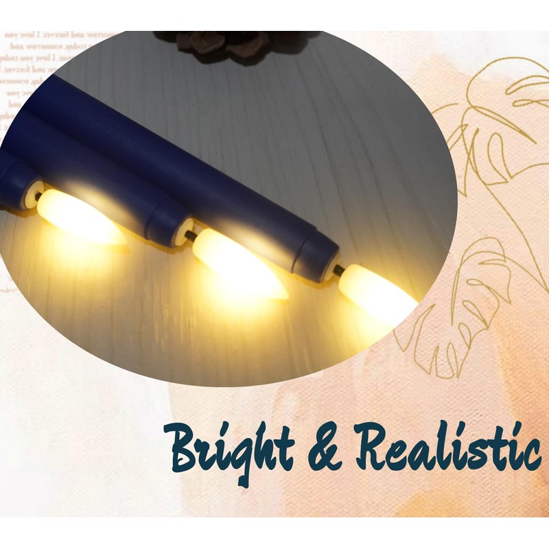 Ni-JASW Navy Blue Flameless Taper Candles with Remote Timer, Flickering