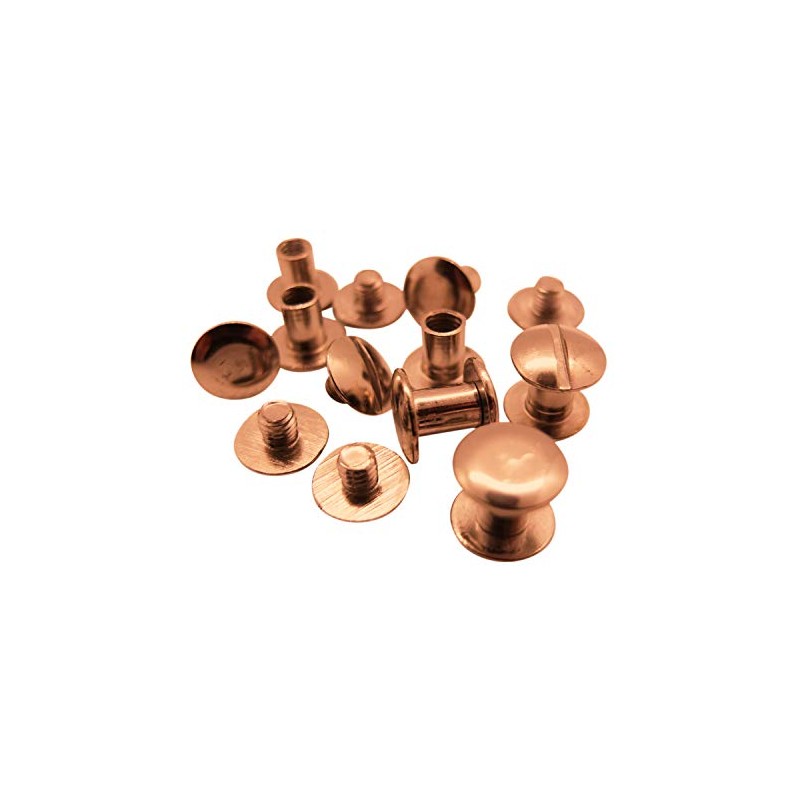 25 x 7mm Book Binding Screws & Posts - Copper-Coloured