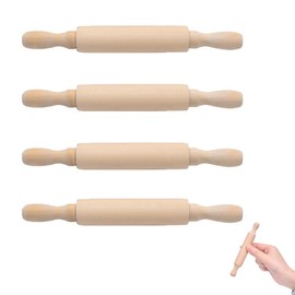 4 PCS Small Rolling Pin, Clay Rolling Pin, Mini Rolling Pin, Rolling Pin for Baking, Small Rolling Pin, Rolling Pin, Wooden Rolling Pin for Fondant Pie Crust Cookie Pastry (14 * 2cm)
