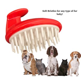 G.B.S Soft Red Scalp Massager Brush Styling Comb & Tail Comb for Hair | Scalp Brush Shampoo Hair Caretaker for Women Men Beard & Grooming Brush | Styling Comb