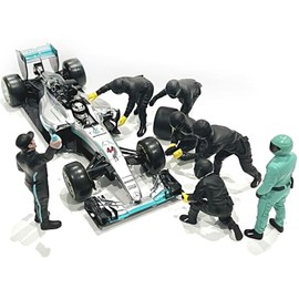 Formula One F1 Pit Crew 7 Figure Set Team Black Release III for 1/43 Scale Models by American Diorama 38389