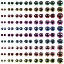 TOAOB 120pcs Safety Eyes with Washers Glitter Sparkle Craft Eyes Doll Eyes 10mm to 20mm for Soft Doll Making DIY Craft Plush Animal