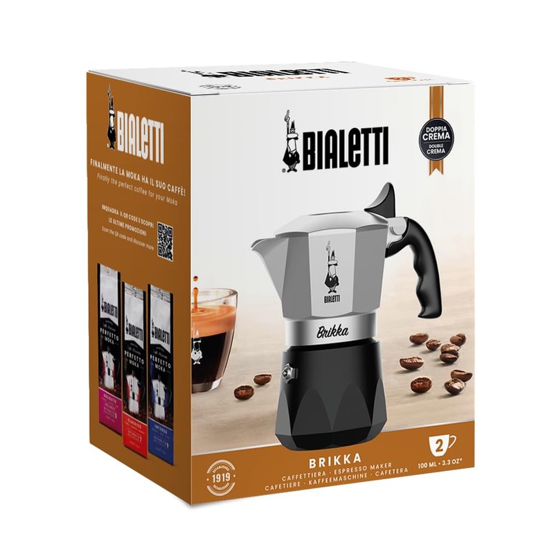 Bialetti Brikka Moka Pot - Crema-Rich Stovetop Espresso Maker, Italian