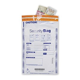ABC Security Single Pocket Bank Deposit Bags, 10 x 15", Opaque White - 100 Bags
