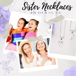 Shelucky Teen Girl Gifts Sister Gifts from Sister Necklace Big Sister & Little Sister Matching Necklace Jewelry for Girls Christmas Gifts for Kids Teens