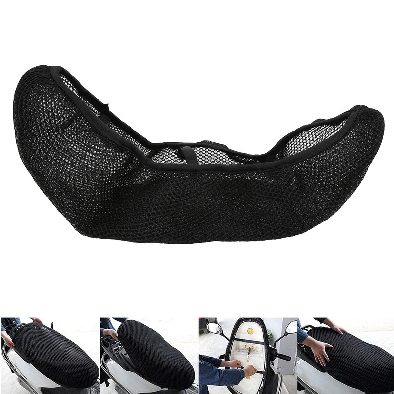 Motorcycle Seat Covers 3 Dimensional Breathable Design Mesh Black Replacement