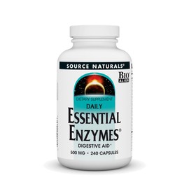 Source Naturals Source Naturals Essential Enzymes 500mg Bio-Aligned Multiple Enzyme Supplement Herbal Defense for Digestion, Gas, Constipation & Bloating Relief - Supports Immune System - 240 Capsules
