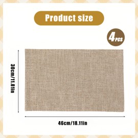 MUNSKT Cotton Place Mats 4 Pcs Place Mats for Table Natural Linen Washable Table Mat Heat Resistant Placemats for Kitchen Restaurant