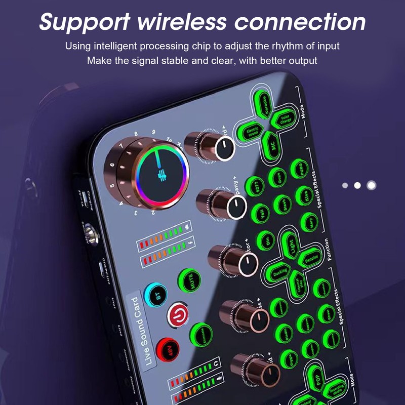Sound Board Multiple Effects Voice Changer Sound Card for Live
