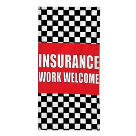 Vertical Vinyl Banner Multiple Sizes Insurance Work Welcome Auto Body Shop Car J Business Outdoor Weatherproof Industrial Yard Signs 10 Grommets 144x60Inches
