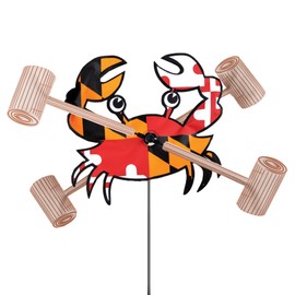 Whirligig Spinner Maryland Flag Crab 12" – Bold State Pride Design, Weather-Resistant Outdoor Decor, Durable & Lightweight for Patios, Yards, and Gardens - Eye-Catching Wind Spinner