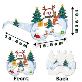 Wentsent 16 PCS Novelty Christmas Glasses Paper Glasses, Xmas Photo Booth Props Christmas Costume Party Glasses Frame for Kids Adults Christmas Decoration Favors