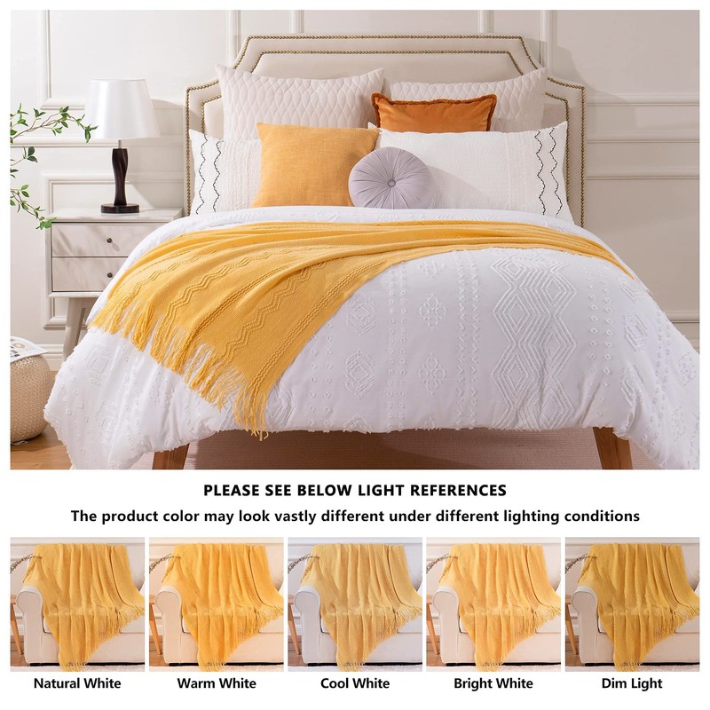 BATTILO HOME - Manta de punto suave, ligera, con textura