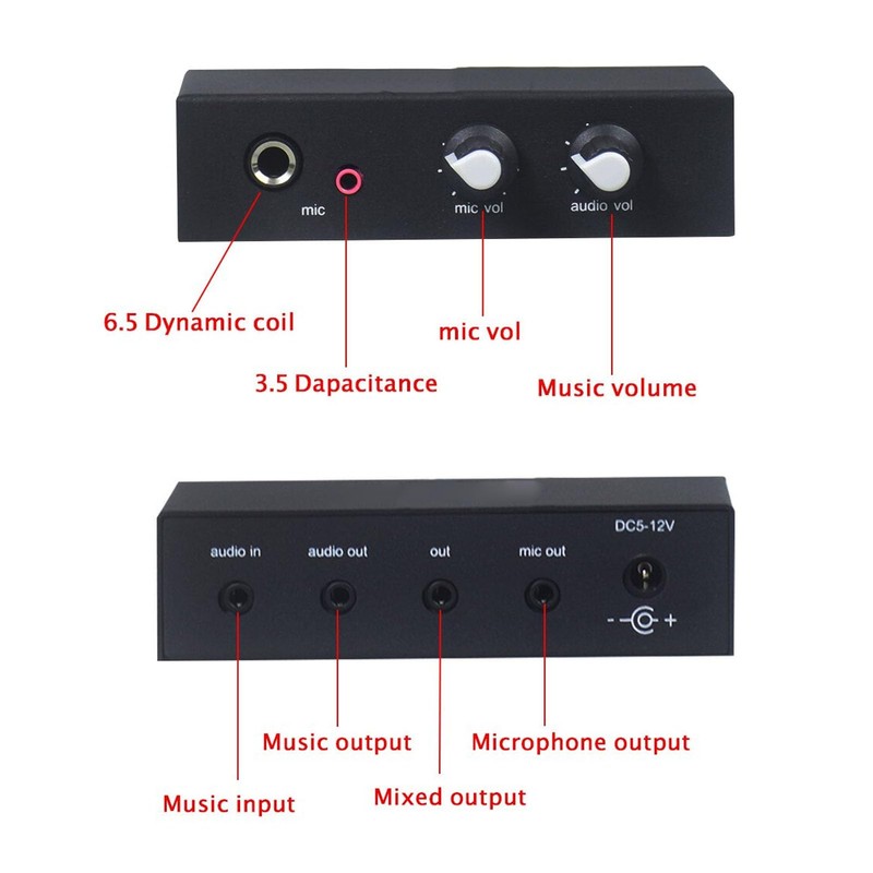 Stereo Audio HiFi Phonograph Preamp, MIC Condenser Interface Microphone Headphone