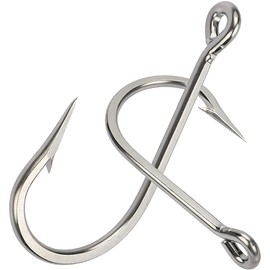 Saltwater Large Giant Fishing Hooks Shark and Alligator Hooks Big Game Stainless Steel J Fishing Hook Extra Strong Sharp Large Fish Hooks for Shark Swordfish Tuna Catfish Size 5/0-20/0
