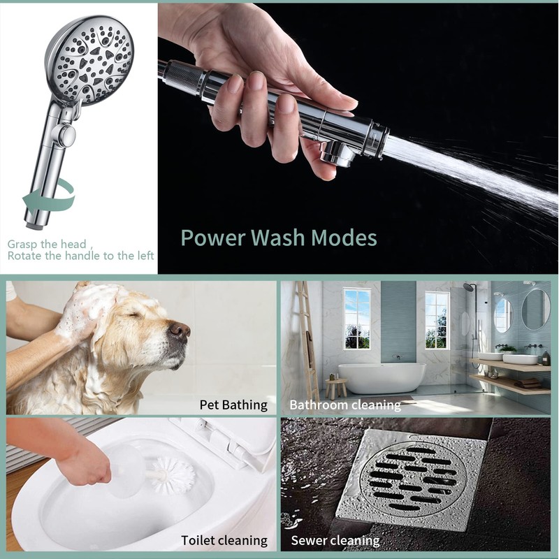 WHZeffect Handheld Shower Heads with ON OFF Switch,Extra Long 79-inch