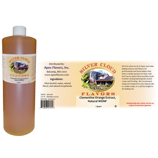 Clementine Orange Extract, Natural WONF (With Other Natural Flavor) - 1 Quart
