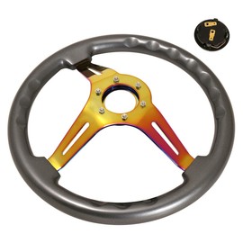 AJP Distributors Car Steering Wheel,345mm 6-Bolt Steering Wheels Hub Adapter Extender Godsnow Horn Button Upgrade Replacement Compatible/Replacement For Civic S2000 Mr2 Corolla Ae86 Tc Xa Xb