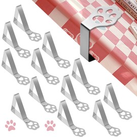 12 Pieces Outdoor Tablecloth Clips, Stainless Steel Tablecloth Clips, Cat Paw Dog Paw Small Tablecloth Clips, Outdoor Tablecloth Clamps for Camping Picnics Parties Weddings
