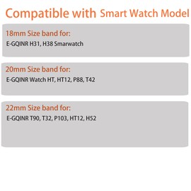 Compatible with EGQINR Smartwatch Bands, Lamshaw 18mm, 20mm, 22mm Women Jewelry Bling Diamond Metal Dressy Adjustable Replacement Strap Compatible for EGQINR H31, H38, H52, T90, T32, P103, Watch HT,
