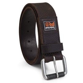 Timberland PRO Men's 38mm Boot Leather Belt, Dark Brown (Rubber Patch), 40