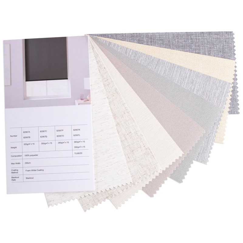 Zshine Motorized Window Blinds Fabric Samples of Blackout Light Filtering