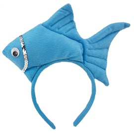 Unisex Cartoon Headband Stuffed Fish Shape Hair Hoop Plush Party Headpiece Hairband Party Cosplay Costume Props