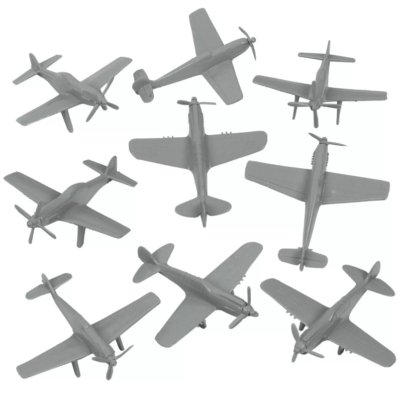 TimMee Processed Plastic Gray WW2 Fighter Ace Planes Tim Mee