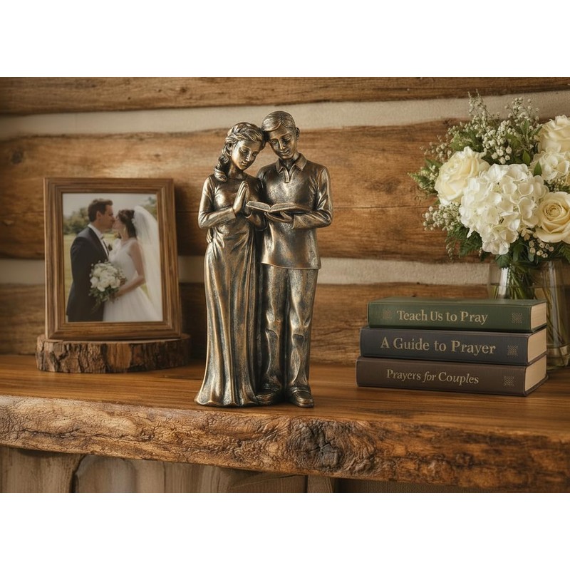 JFSM INC. Praying Husband and Wife Figurine – 8" Resin