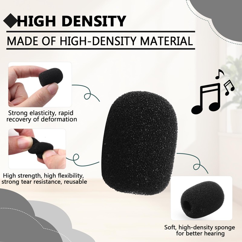 Bonsicoky 50 Pack Mini Foam Microphone Windscreen - High Density