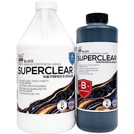 Superclear Waterborne Epoxy Resin Primer & Sealer - Black .75 Gallon Kit: Fantastic Epoxy Bonding Primer, Perfect for Countertops, Table Tops, Wood, & more! Black Counter Top Epoxy Undercoat!