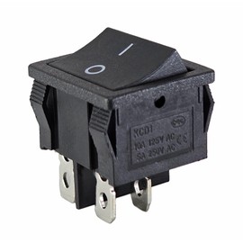 Rocker Switch Black Rocker Unlit 4 Pin 6A 250VAC Device Switch 20 x 22 mm