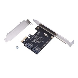 PCI-E Cards PCI Express to SATA 3.0 Controller Card, 2-Port SATA III 6Gbps Expansion Adapter Converter Boards for Desktop PC Support SSD and HDD