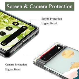 Unov Case Compatible with Pixel 6 Case Clear Transparent Slim Protective Case Soft TPU Bumper Embossed Pattern Shock Absorption 6.4 Inch (Sierra Mountains)