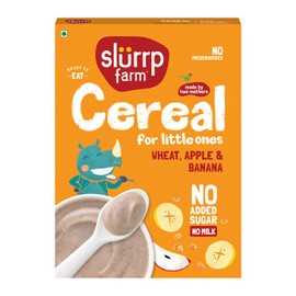 Slurrp Farm Healthy Cereal for Little Ones | Wheat, Apple & Banana | No Added Sugar, Milk or Preservatives | Iron & Vitamin Fortified | Easy to Digest | Healthy Baby Food | 10.58 Oz (300g)