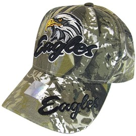 Men's Eagles Patriotic Adult Size Adjustable Baseball Cap (Hunting Camo)