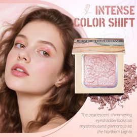 DAGEDA Glitter Eyeshadow,Holographic Chameleon Eye Shadow for Festival Accessories, Pearly Embossed Cream Eyeshadow, Long Lasting, High-Impact, Multi-Dimensional Eye Makeup 04 Fairy