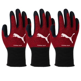 [Uniworld] PUMA WORK GLOVES Lumbertech PG-1340 Mixed Red Rubber Tech Natural Rubber Coating Medium Size 3 Pairs