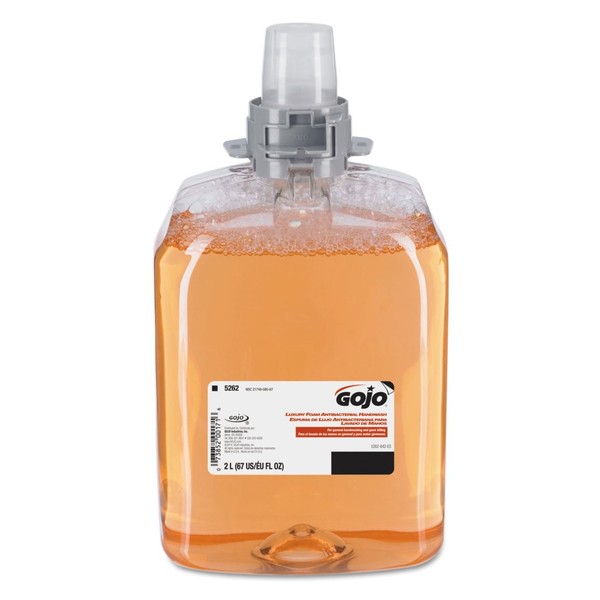 GOJO 5262-02 2000 mL Luxury Foam Antibacterial Handwash, FMX-20 Refill (Case of 2)