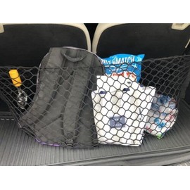 EACCESSORIES EA Rear Trunk Organizer Cargo Net for Volvo XC90 2016-2023–Envelope Style Cargo Net for SUV - Premium Mesh Elastic Car Trunk Organizer Vehicle Carrier Storage–Compatible with Volvo XC90