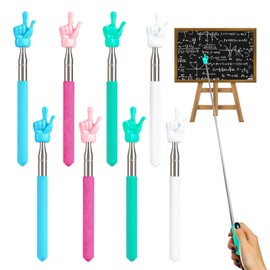 8 Pack Telescopic Teacher Pointer, Retractable Finger Pointer Stick for Teacher Presenter Coach, Extends to 21 Inches