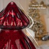 ULAROOM Small Glass Christmas Tree Battery Operated Lamp,Tabletop Light Up