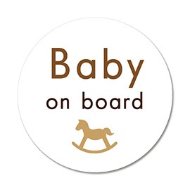 SignStore Baby on Board Sticker 4.5" Diameter Multicolor Vinyl Made in Japan Waterproof sticker_car_natural_06_Baby (Black)