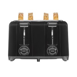 Proctor Silex 4 Slice Toaster with Extra Wide Slots for Bagels, Cool-Touch Walls, Shade Selector With 7 Browning Levels, Toast Boost, Auto Shut-off and Cancel Button, Black (24215PS)