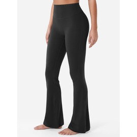 YEOREO Leggings da donna Flare Invisible Scrunch Butt Sports Leggings a vita alta, leggeri, da yoga, lunghi, push up, opachi, sportivi, Nero , Medium lungo