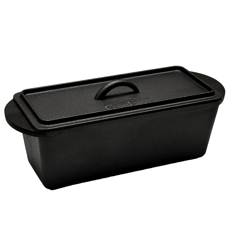 Cuisiland Rectangular Cast Iron Bread Loaf Pan, Heavy Duty 11x4.75x4,25"